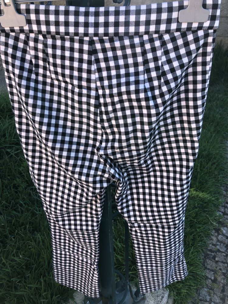 Calcas Zara xadrez com elastano