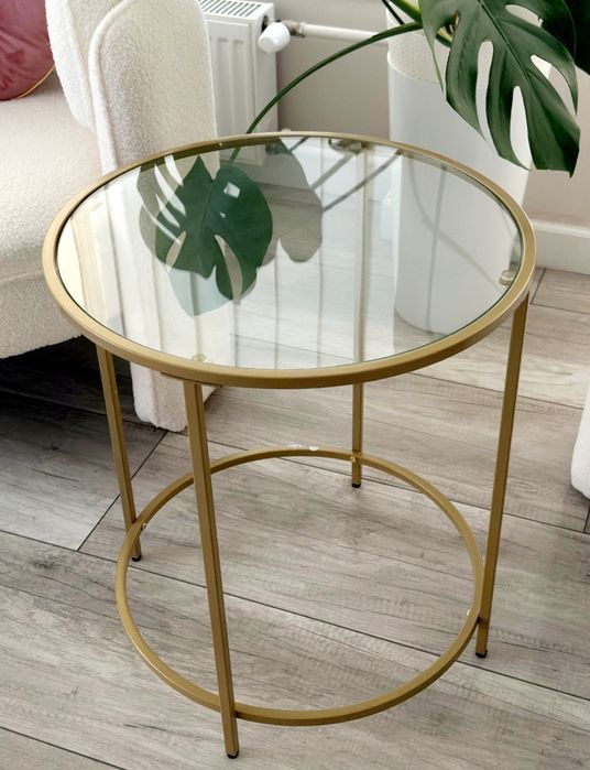 Nowy stolik do salonu glamour złoty boczny kawowy deserowy loft