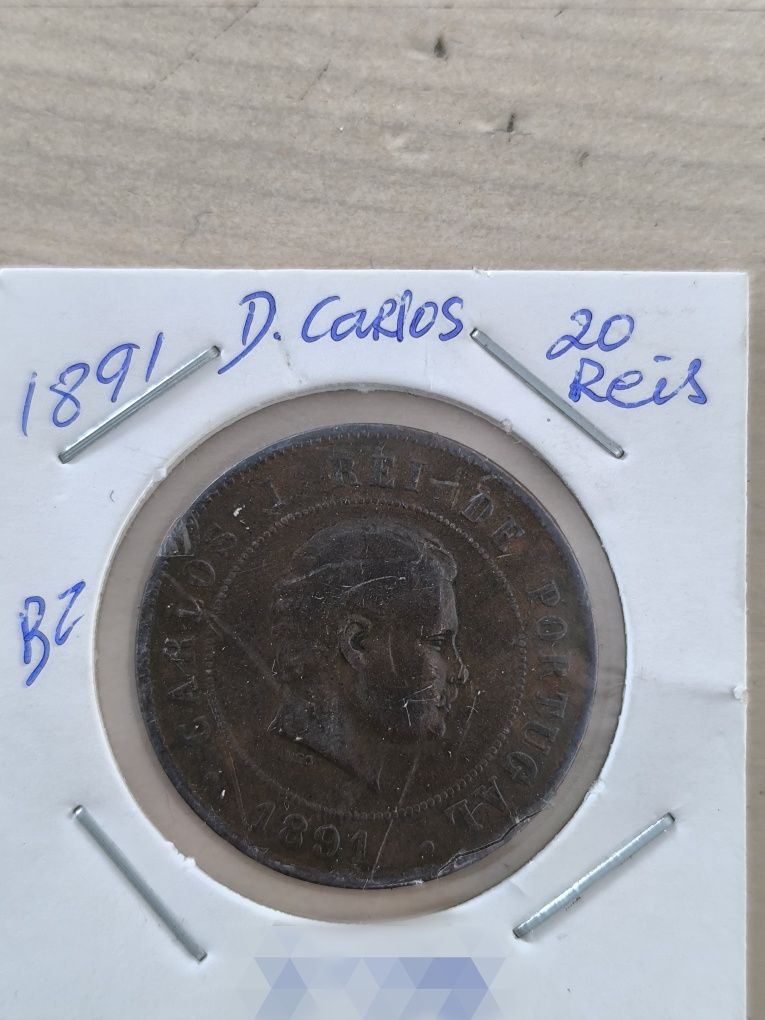 2 moedas 20 Reis D Carlos I 1891 A-  B2