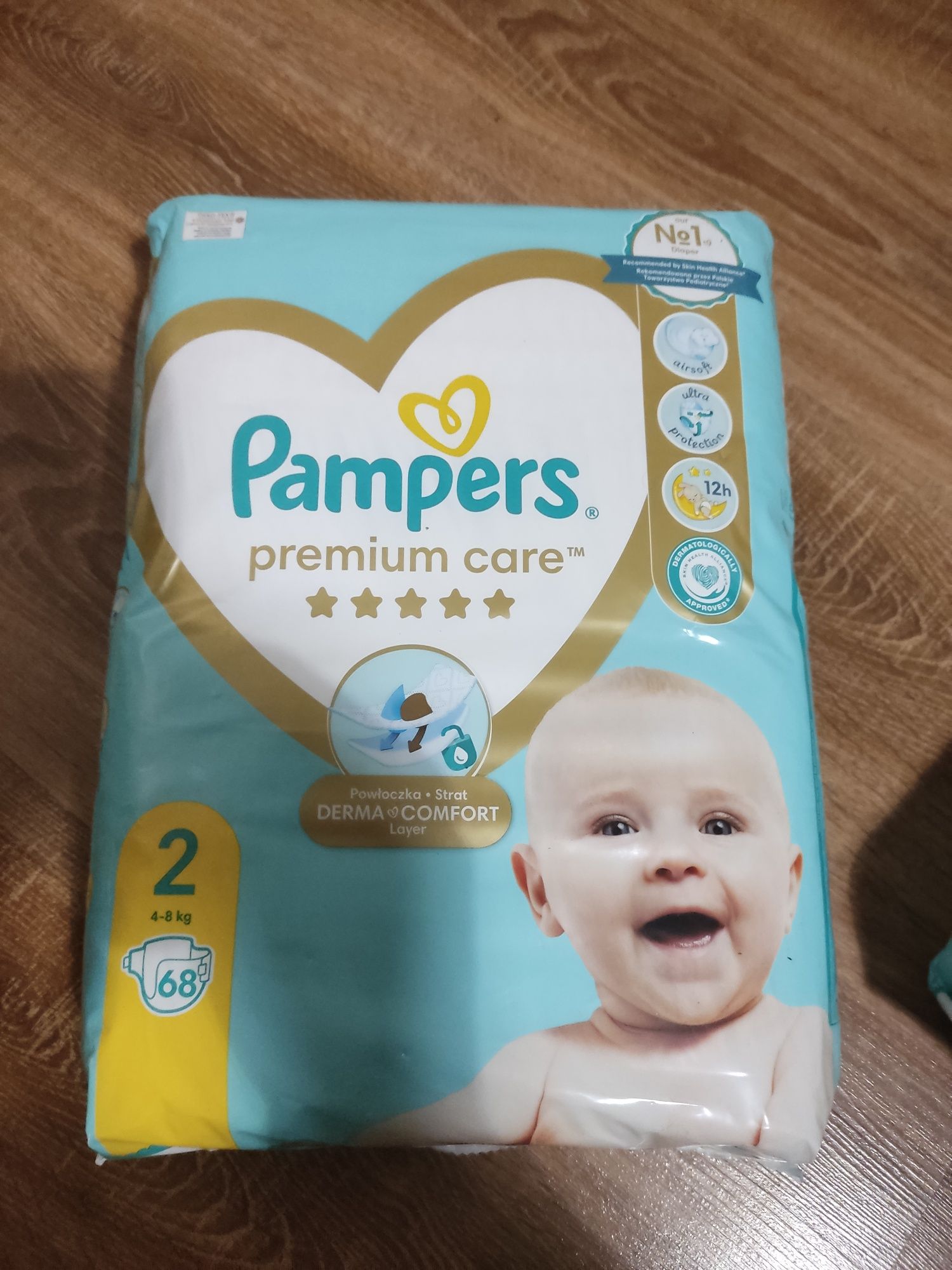 Pieluszki Pampers Premium Care Rozmiar 2 68 szt. - 1 opakowanie.