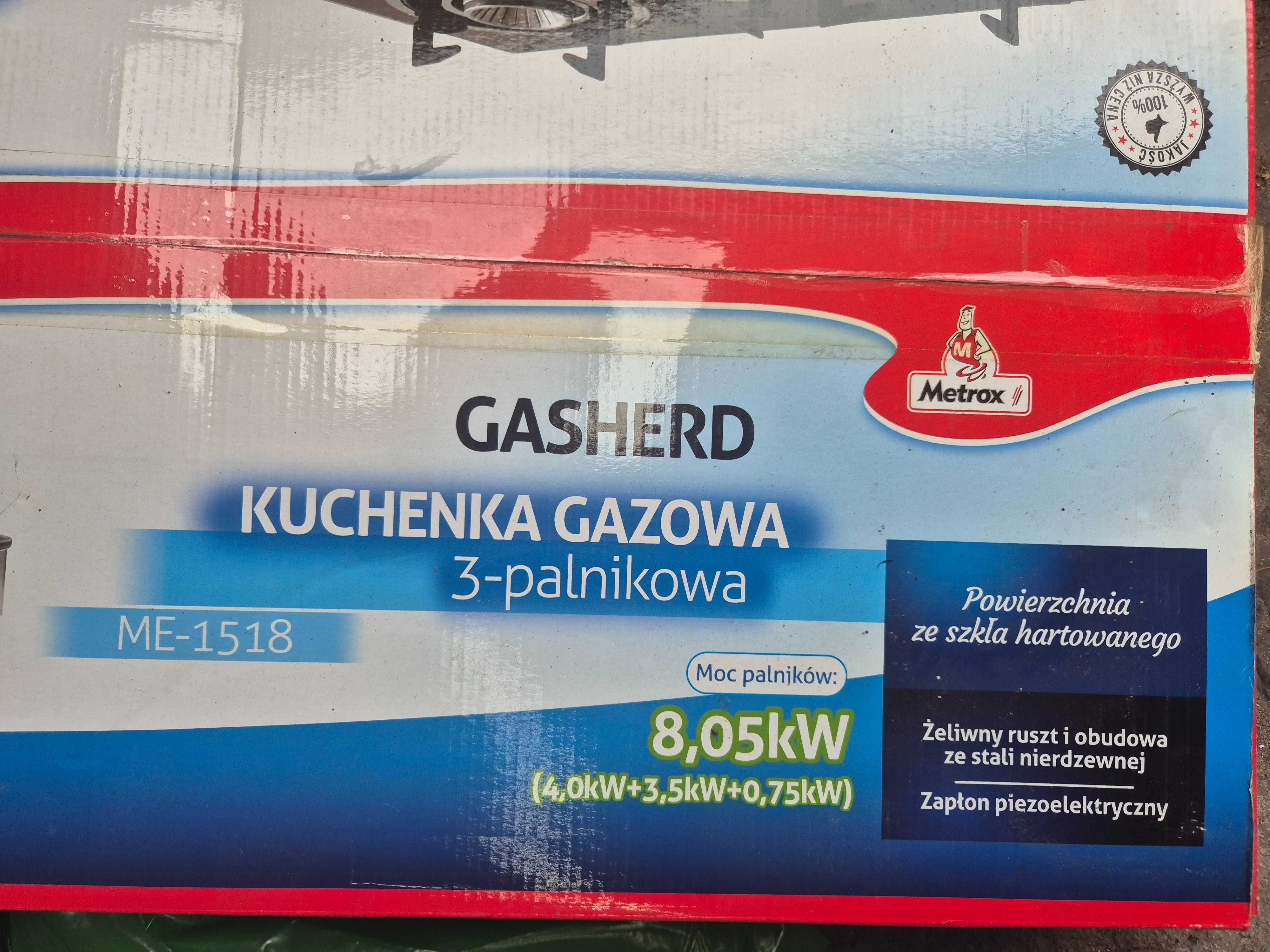 Sprzedam nową kuchenkę gazową, nowy reduktor i nową butlę.