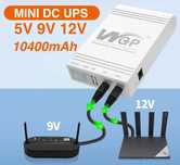 Безперебійник для роутера ДБЖ UPS WGP103 DC 10400mah, 5v - 9v 12v УПС