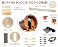 Sauna beczka ogrodowa 200x250 do samodzielnego montażu złożenia