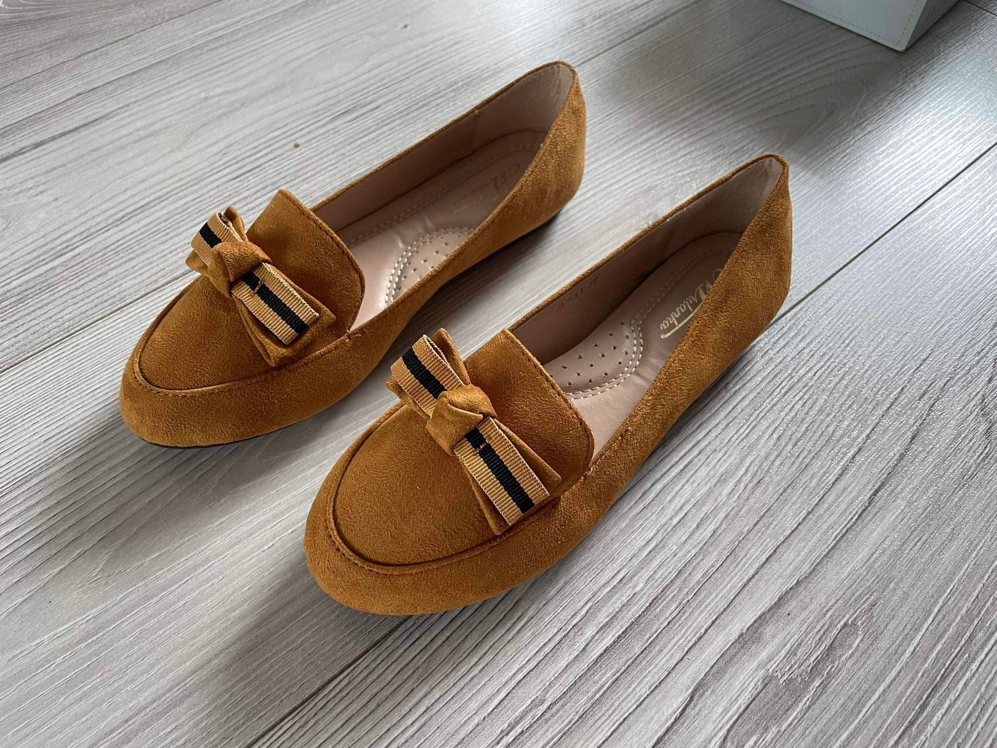 Nowe Złote i Czarne buty damskie balerinki z kokardką rozmiar 36 37