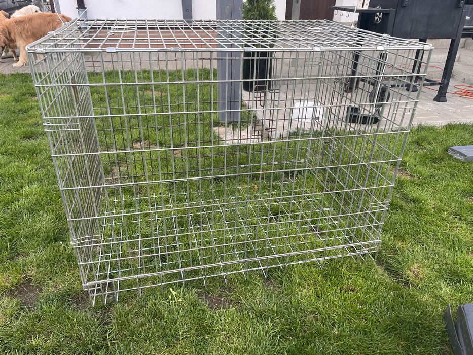 Solidna metalowa duża metalowa klatka kennel dla psa (107x71x81)