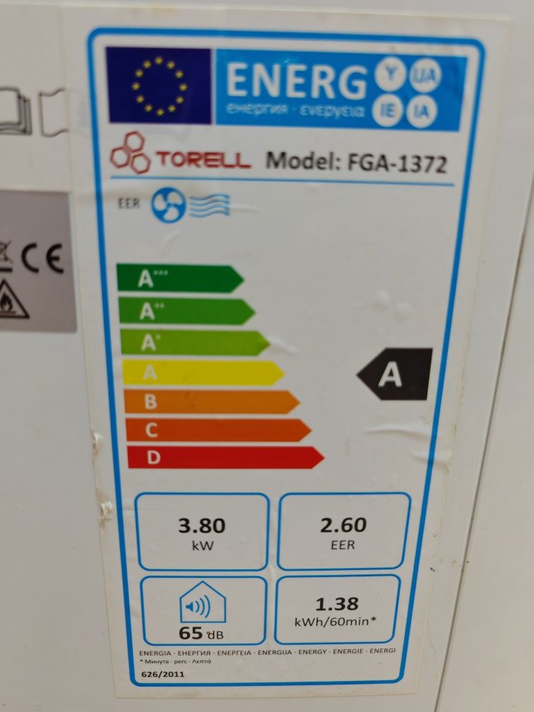 Klimatyzacja przenośna Torrel bardzo mocna 3.8KW klasa A niski pobór