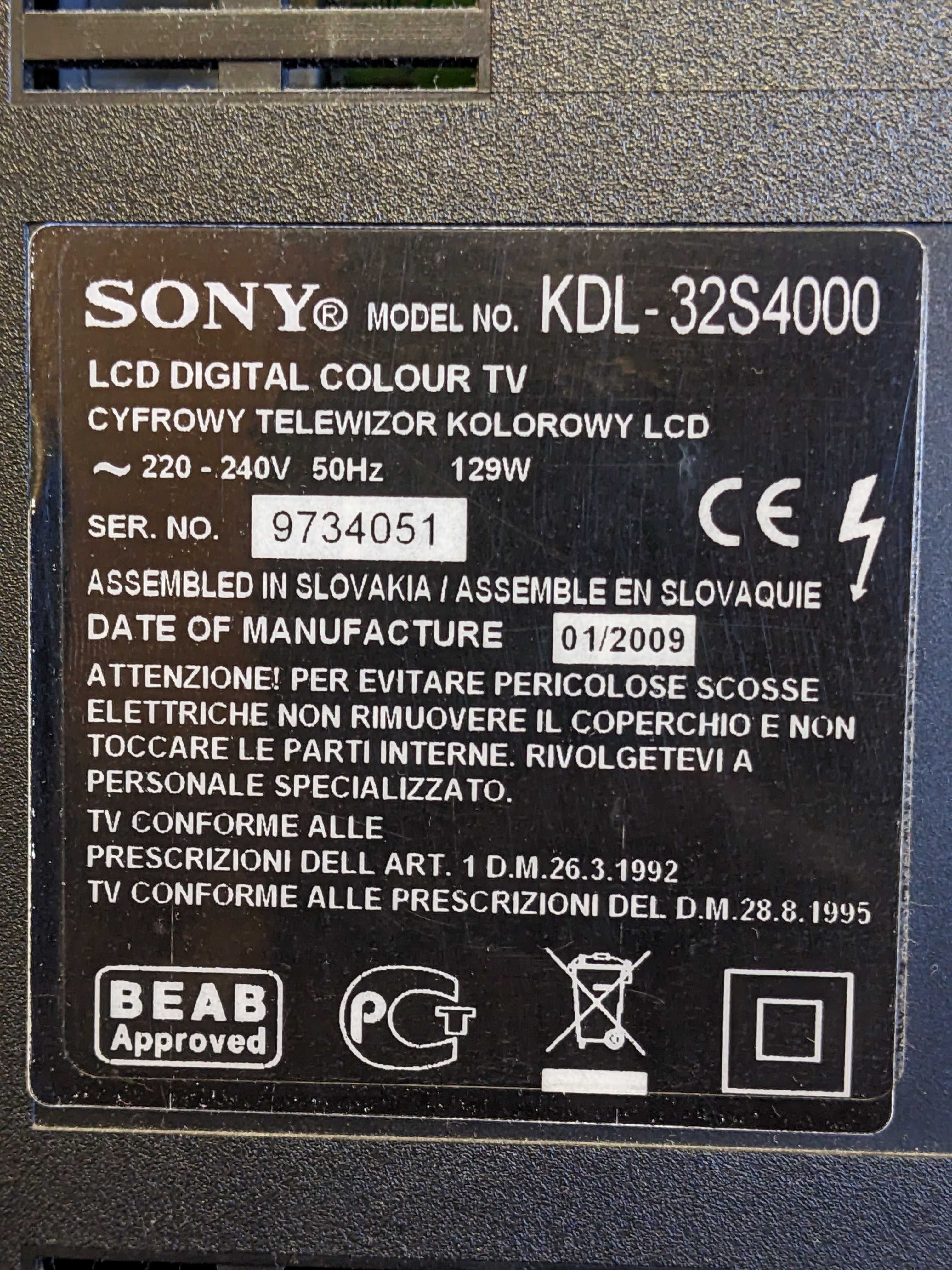 телевізор SONY KDL 32 S4000