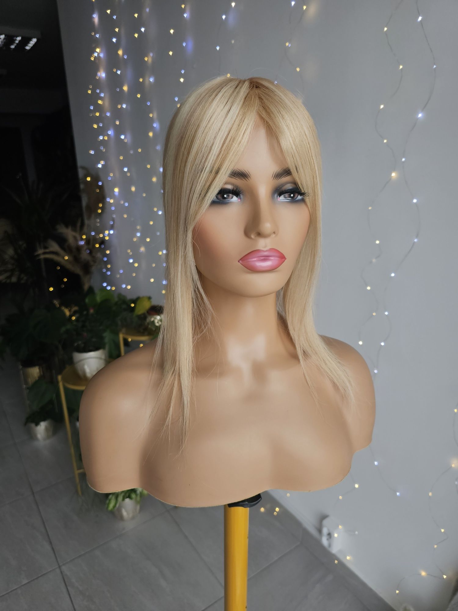 Tupet topper z włosów naturalnych Magda blond refleksy 45cm