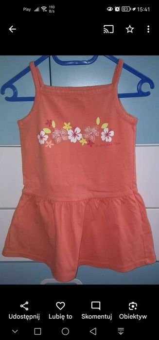 Pomarańczowa sukienka 86/92