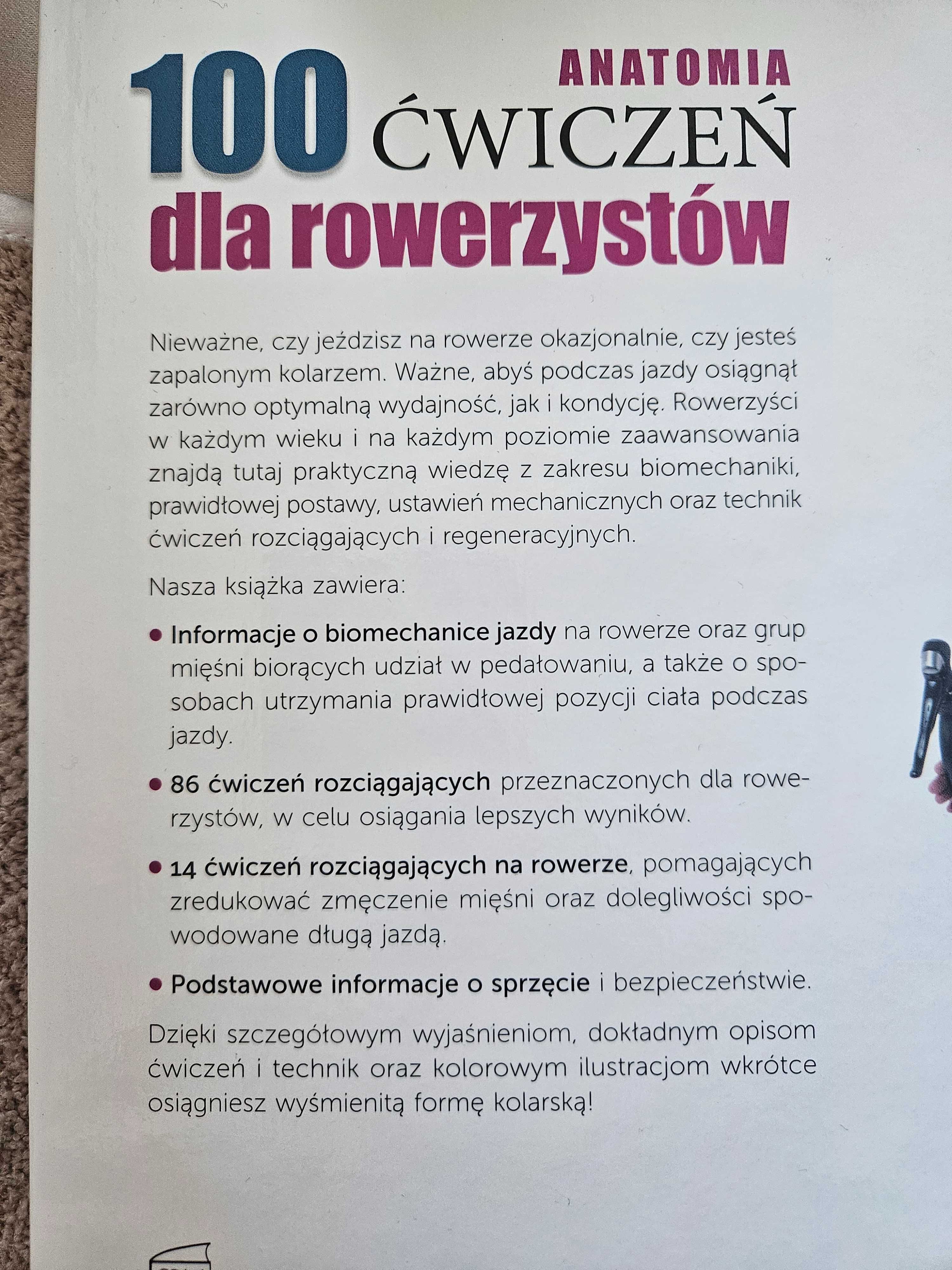 Książka Anatomia 100 ćwiczeń dla rowerzystów wyd. SBM