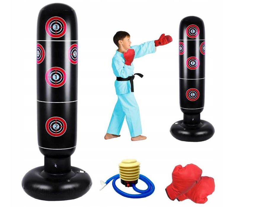 Worek treningowy zestaw bokserski dla dzieci z pompką rękawice boks