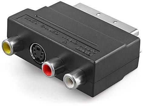 Adapter audio wideo SCART/ 3x RCA + SVHS