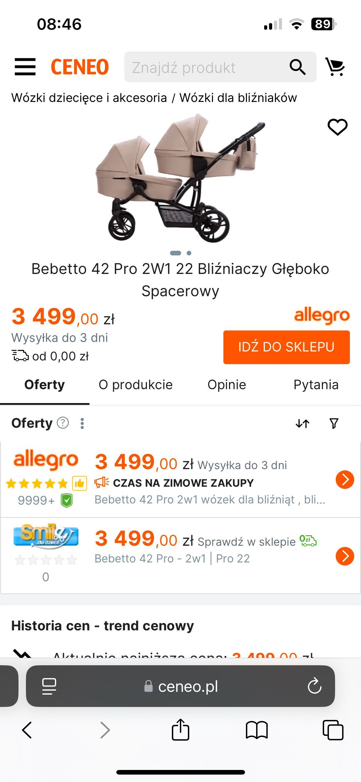 Wózek dla bliźniaków