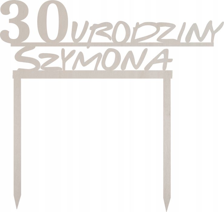 Topper na Tort Urodzinowy Urodziny Personalizowany - Twoje Imię + Wiek
