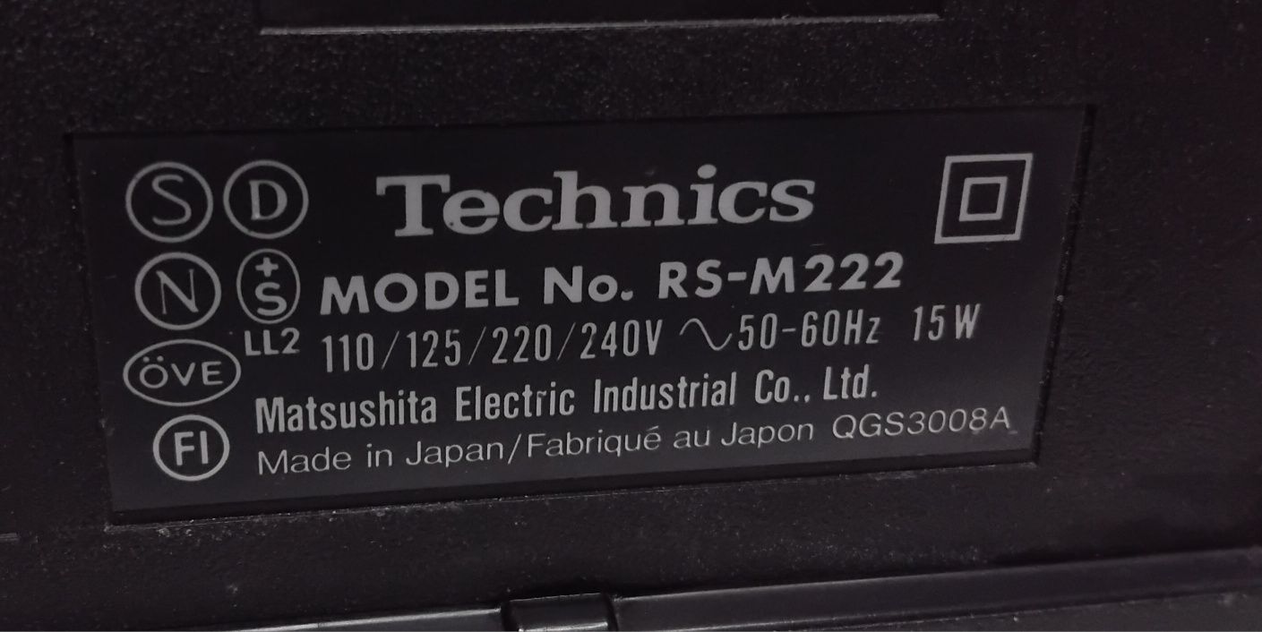 TECHNICS deck cassettes RS-M222