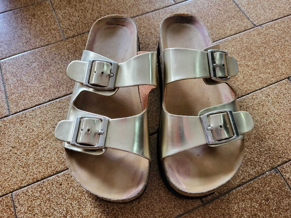 Chinelo dourado de sola grossa - Seaside nº36