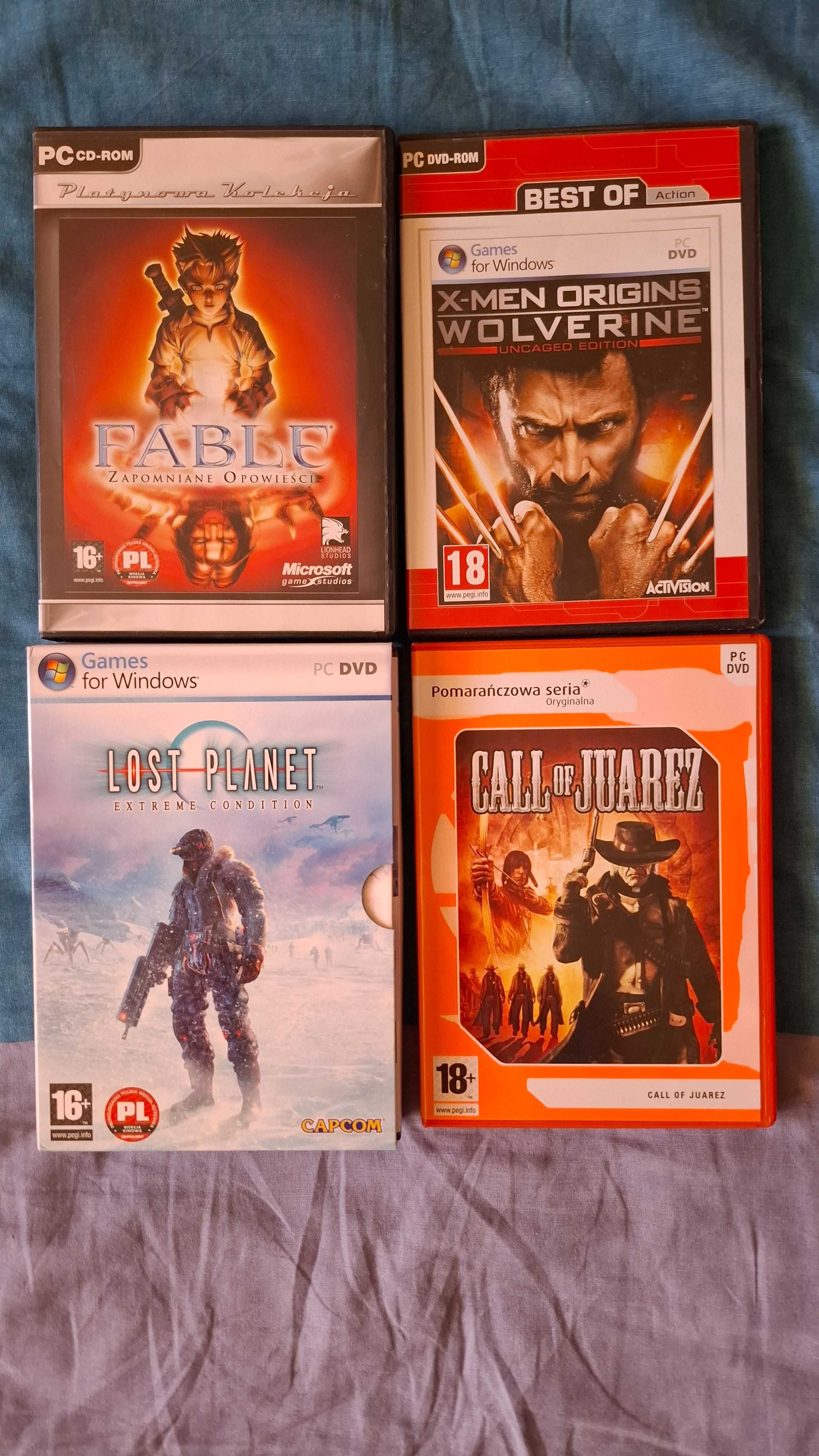 Zestaw gier PC: Fable 1, Xmen Origins, Lost Planet , Call of Juraez 1