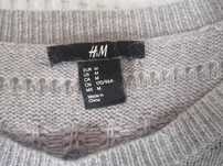 sukienka szara ze srebrną nitką, M, H&M, ciepła, długi rękaw