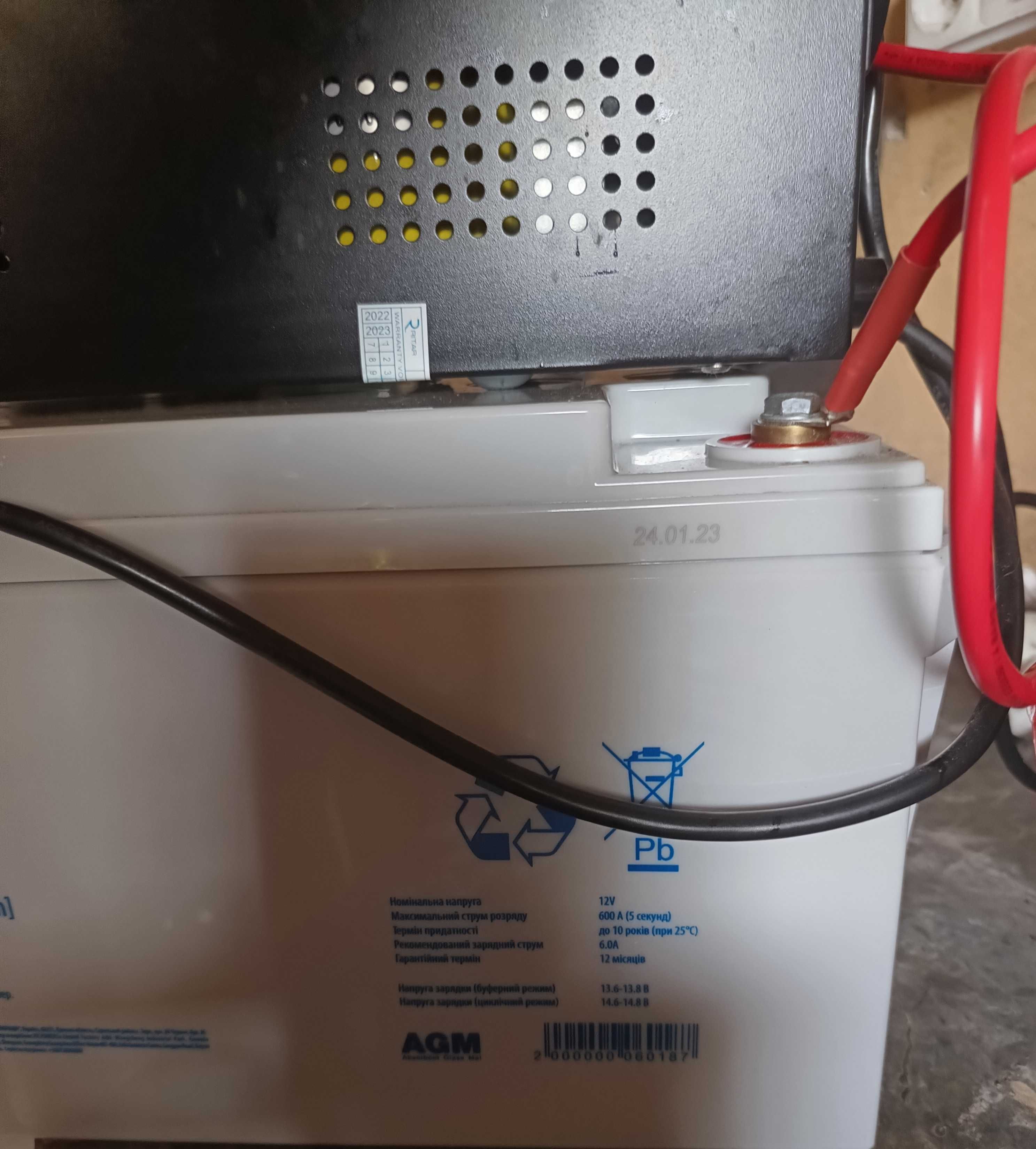 Безперебійник ДБЖ Ritar rtsw 600 lcd + АКБ merlion 60Ah