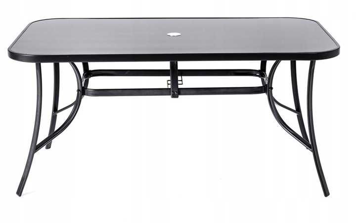 Nowoczesny zestaw ogrodowy z 6 krzesłami i szklanym stołem 150cm