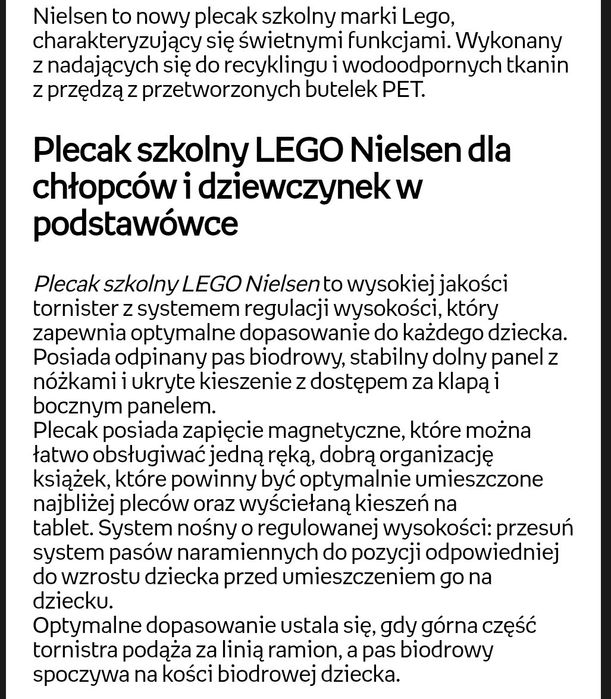 Plecak LEGO Friends Nielsen