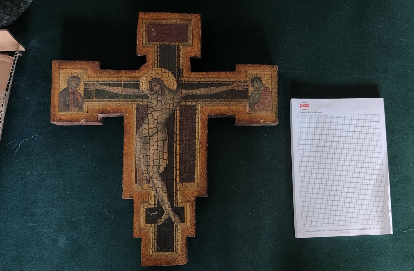 Stary krzyż, 37 dl., 33 szer, wykonany techniką ikony