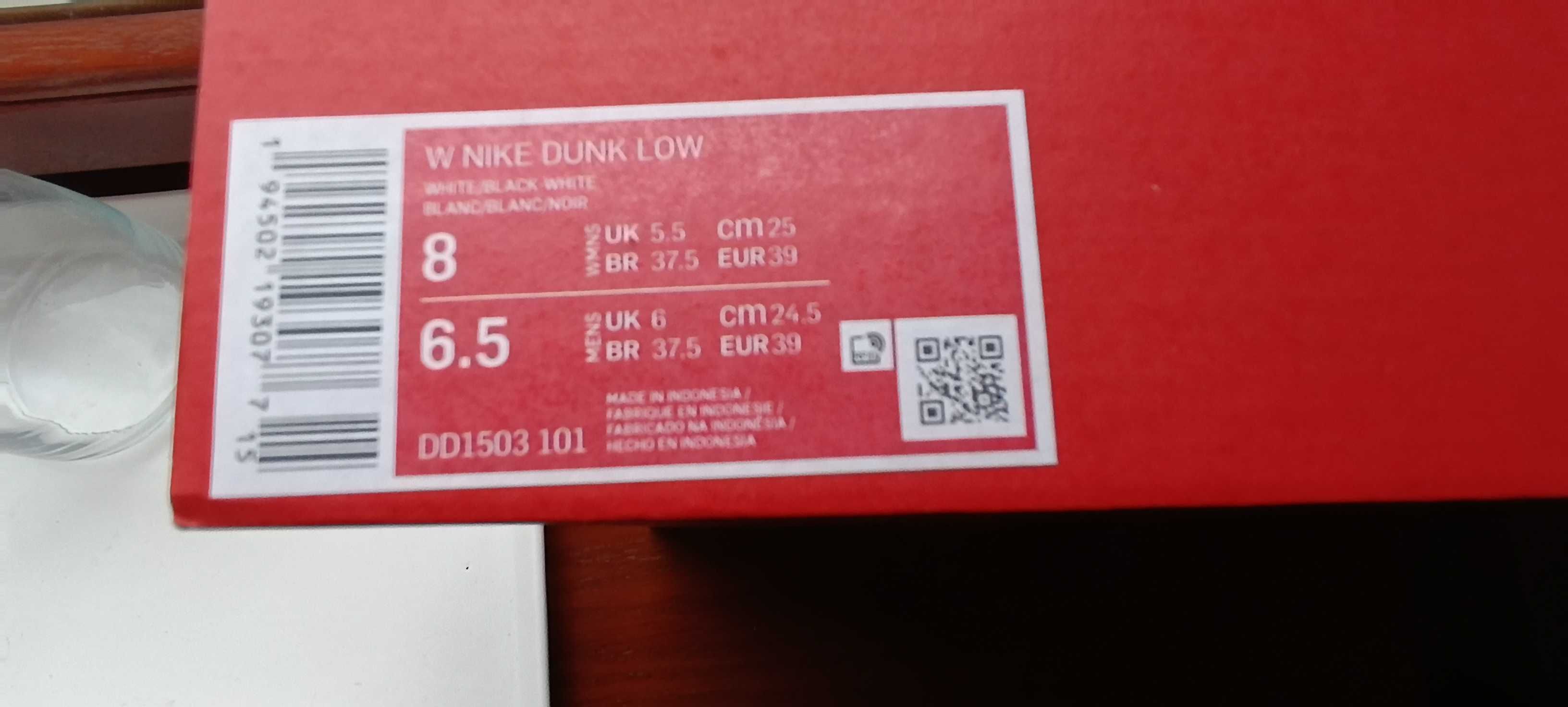 ( r. Eur 38 -24 cm.) Nike Dunk Low White Black Dunk Panda DD1503, 101