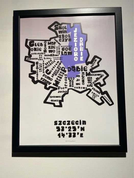 Mapa plakat Szczecin