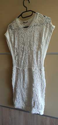 Sukienka biała kremowa koronkowa r. S/M