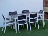 Mesa + 6 cadeiras jardim