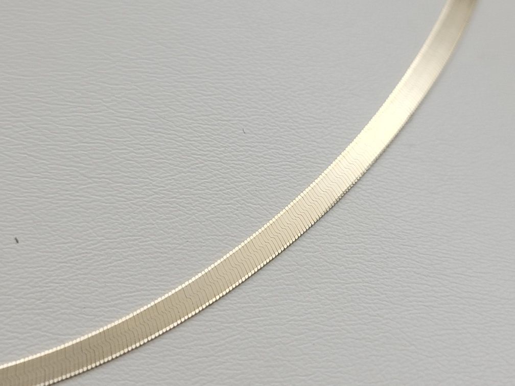 Nowy złoty łańcuszek złoto próby 585, taśma linka ocechowana 50 cm