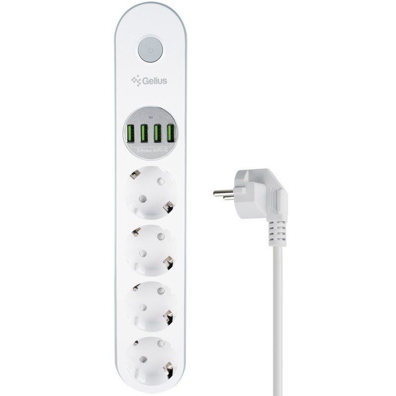 Gelius Pro PowerStrip G-Power (4 220V Ports/ 4 USB ports 3.4A) 2m