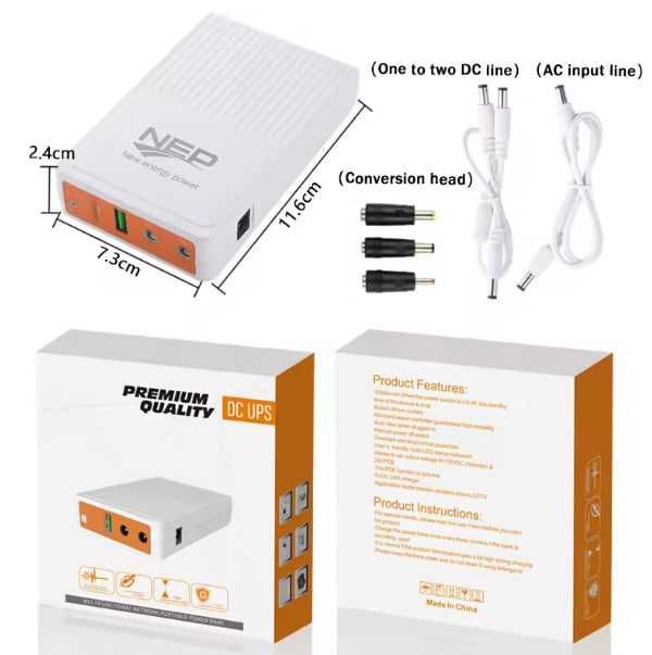 mini ups WGP NEP 10400mAh повербанк для роутера безперебійник