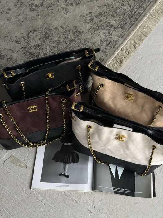Сумка Chanel Metiers D’art Bag шоколадна, чорна, молочна, бежева