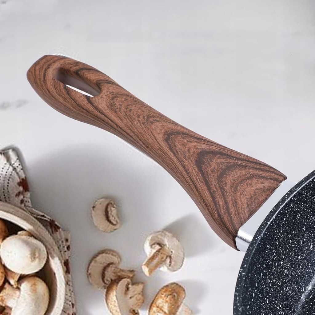 Zestaw garnków Kitchen Academy 12 el. czarne granit nieprzywierające