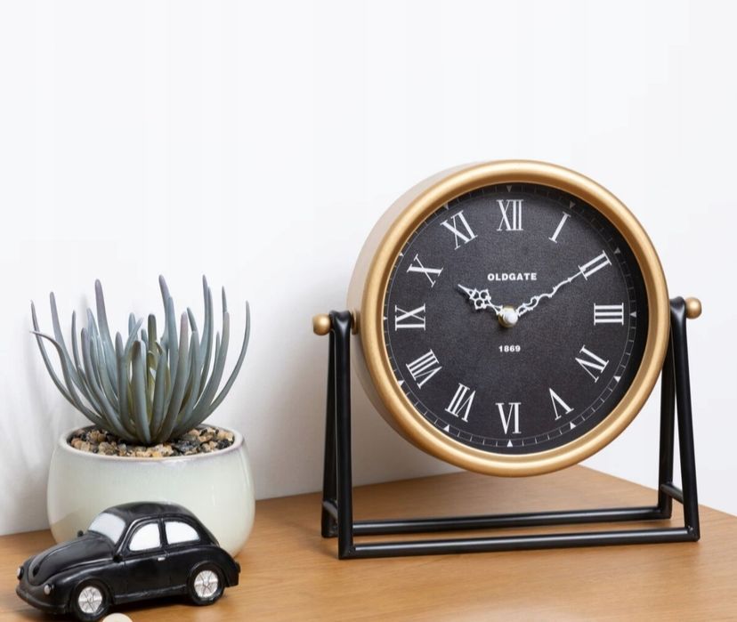 Nowy złoty zegar stołowy 27 cm