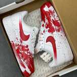 (БЕЗ ПЕРЕДОПЛАТИ)Nike Air Force 1 Blood Custom найк аір аер форс  білі