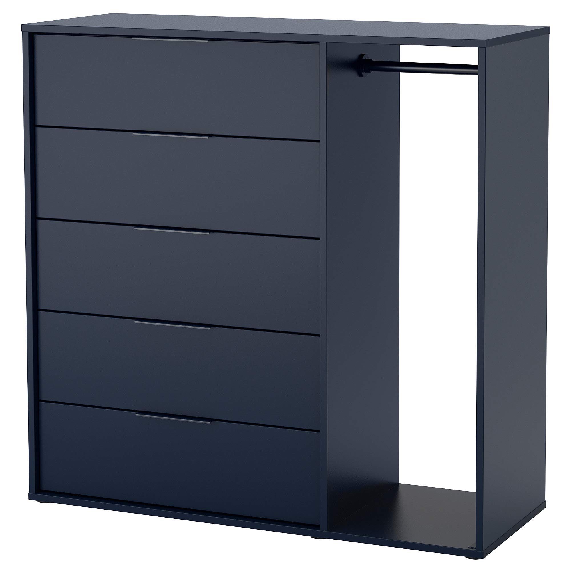 Komoda Ikea NORDMELA z drążkiem na ubrania 119 x 44 x 118cm niebieska