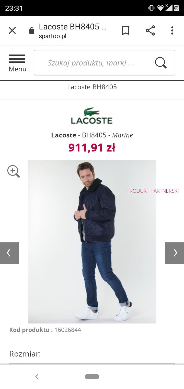 Kurtka LACOSTE r M bomber NOWA granatowa 100% oryginal