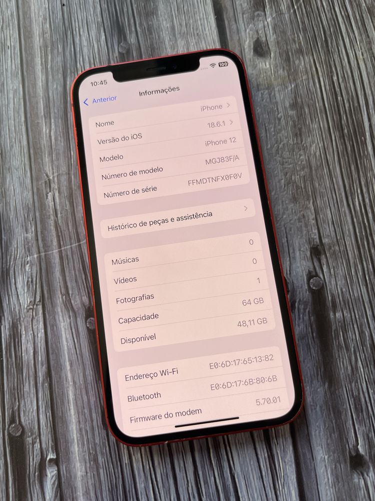  IPhone 12 Red 64GB Desbloqueado