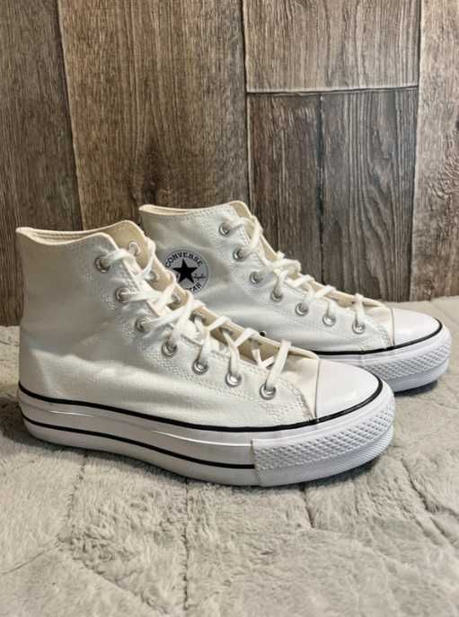 Białe buty trampki na platformie Converse All Star Ctas Lift Hi 40