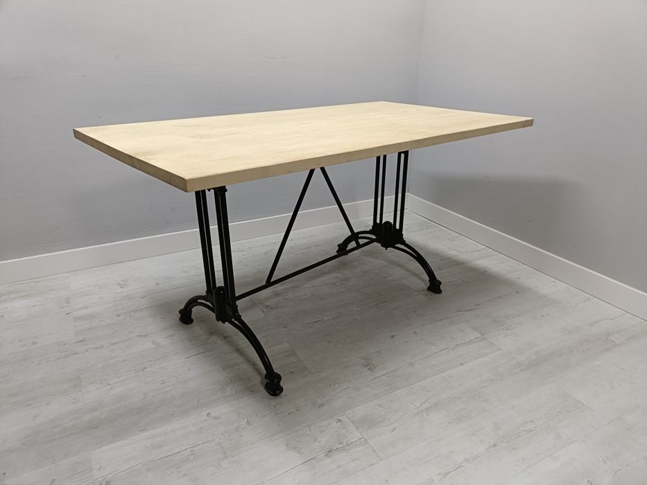 Stół do restauracji loft akacja na metalowej nodze 6szt