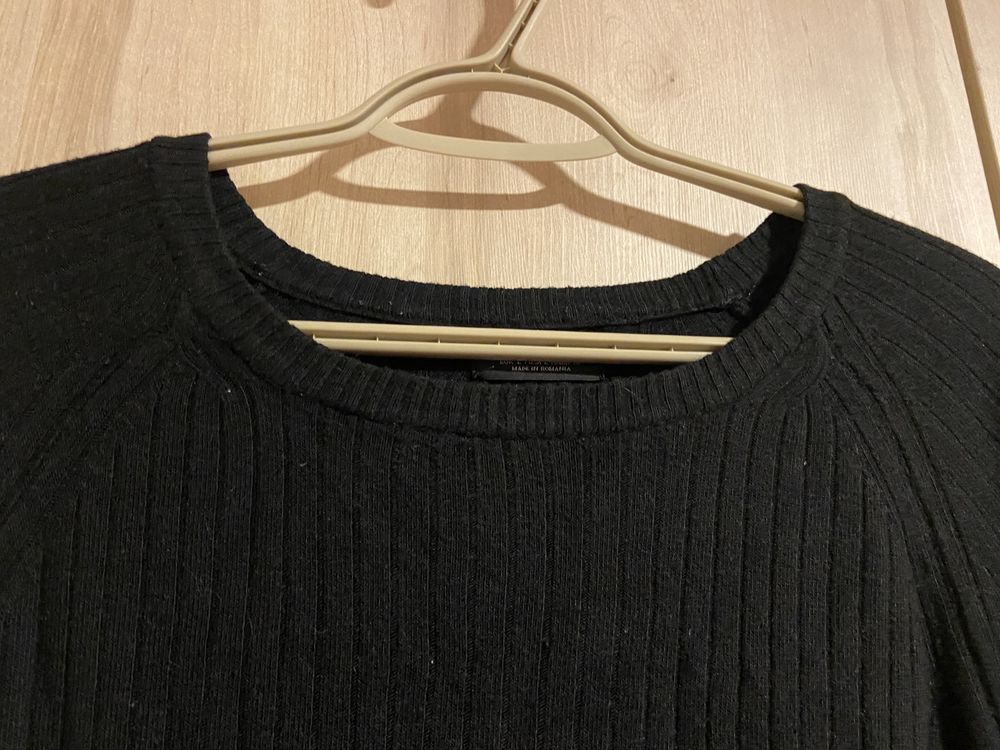 Zara Man L czarna bluzka męski cienki sweter w prążek Vintage Y2k
