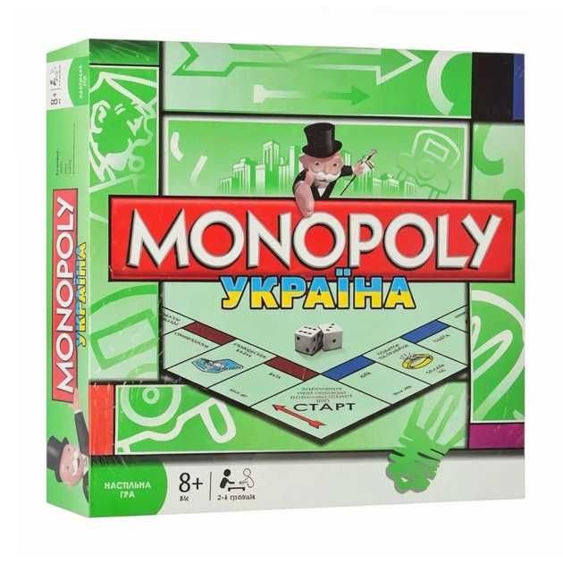 Игра настольная монополия Украина зеленая металлические фишки 6123 UA