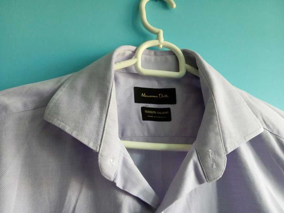 Liliowa koszula, długi rękaw - M/L ( metka: 41)- "Massimo Dutti".