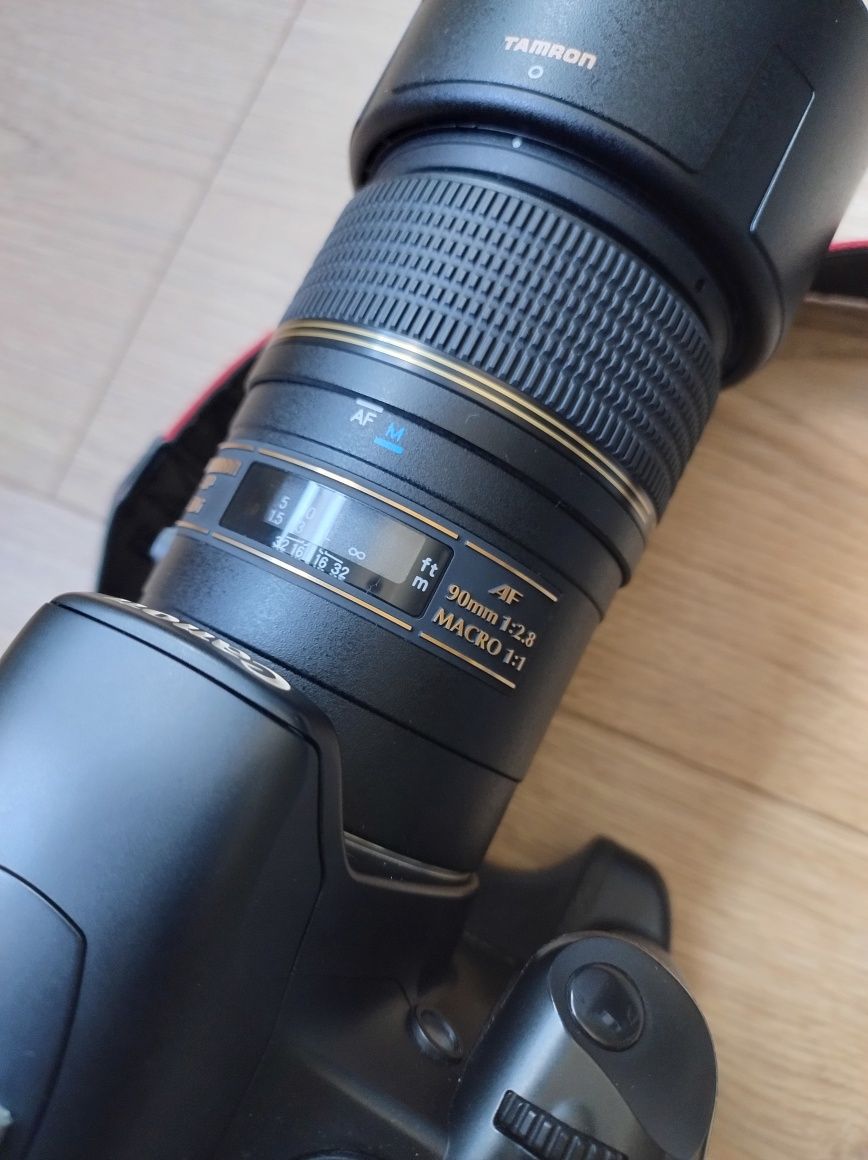 Canon eos 450d + tamron SP AF 90 mm f/2.8 Di Macro zestaw jak NOWY