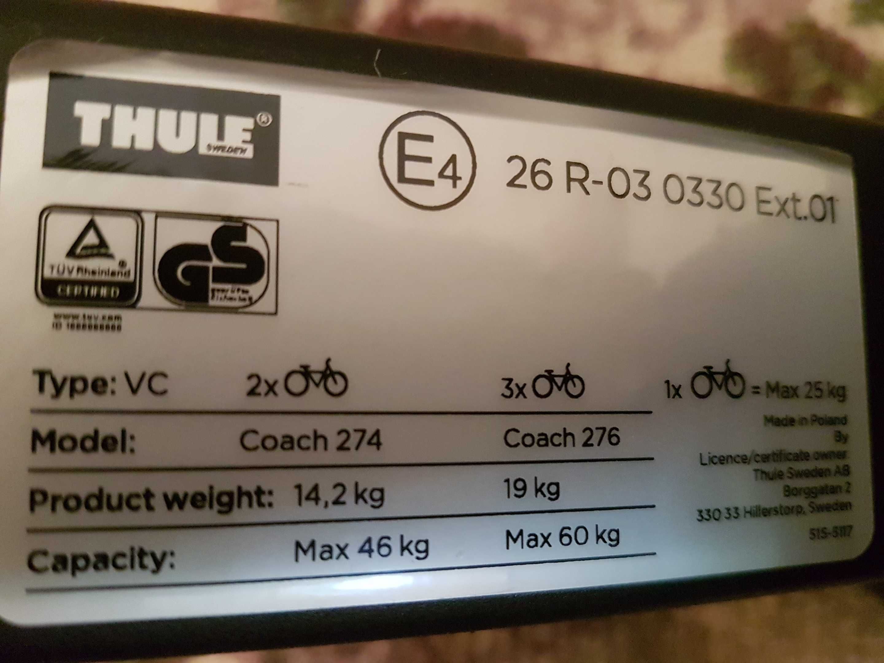 THULE VeloCompact 926 (Coach 276) - 3 rowery