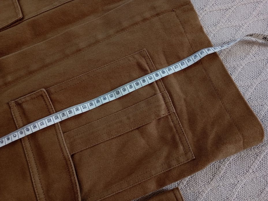 H&M S-M beżowy płaszcz trencz kurtka koszulowa z diagonalu