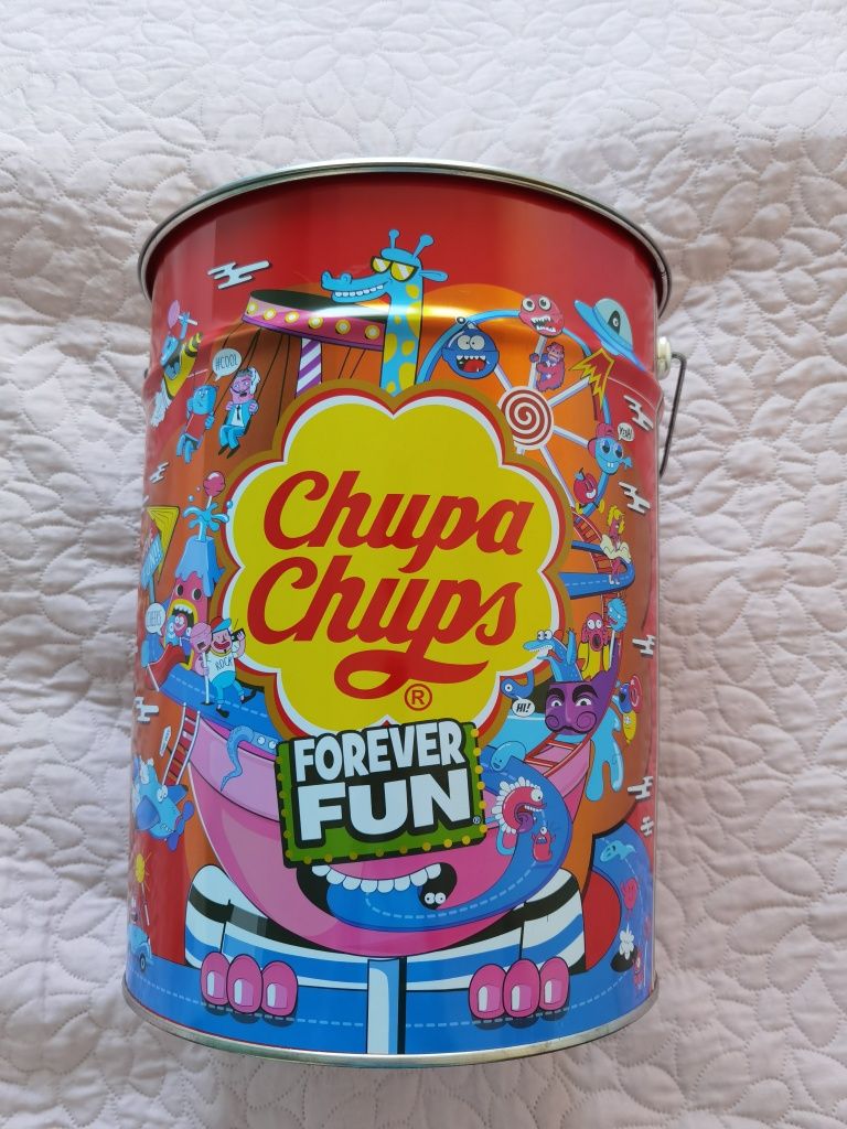 Chupa Chups wiadro metalowe kolorowe