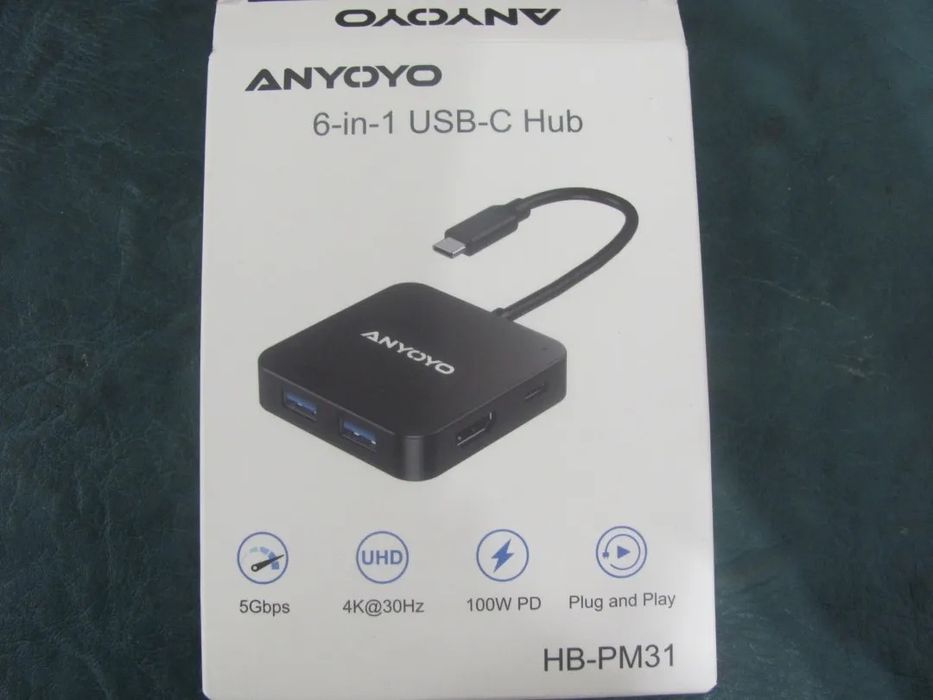 концентратор HB-PM31 6-in-1 USB-C HDMI для MacBook Pro/Air та інші
